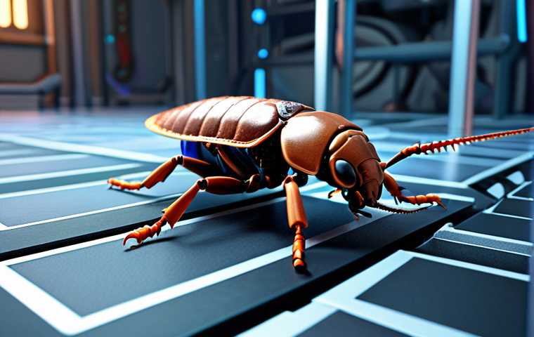 **
"A futuristic laboratory showcasing a robotic cockroach deftly navigating a complex obstacle course. Emphasize the robot's agility and biomimetic design, inspired by the natural cockroach. Soft, diffused lighting."
**