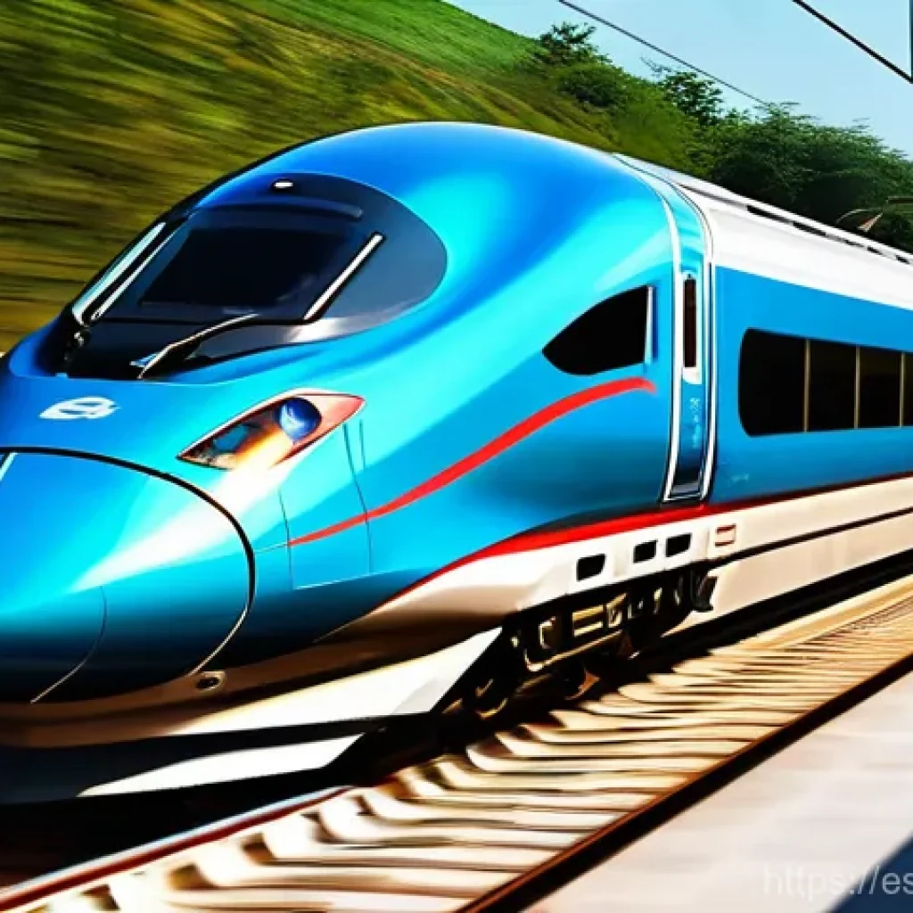 생체모방 기술의 상용화 사례 - **"A high-speed bullet train, sleek and aerodynamic, its elongated nose perfectly mimicking the shar...